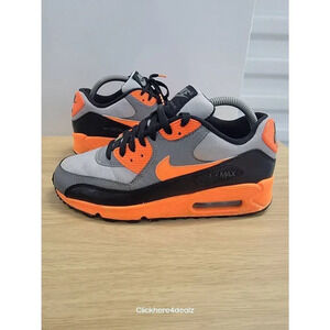 Nike Air Max 90 Black Orange Halloween Bengals Women's Running Shoes Size 8.5 7Y